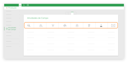 Produção - Atividades de Campo - Tipo de Registo